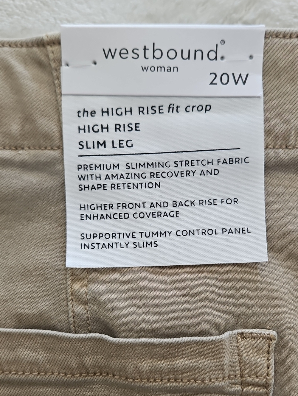 Westbound High Rise Slim Leg Cropped Pant W/ Lots Of Stretch: Portabella: 20W - Picture 2 of 15